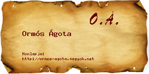 Ormós Ágota névjegykártya